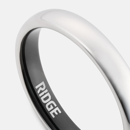 4mm Rounded Ring Set - Platinum