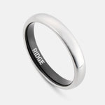 4mm Rounded Ring Set - Platinum