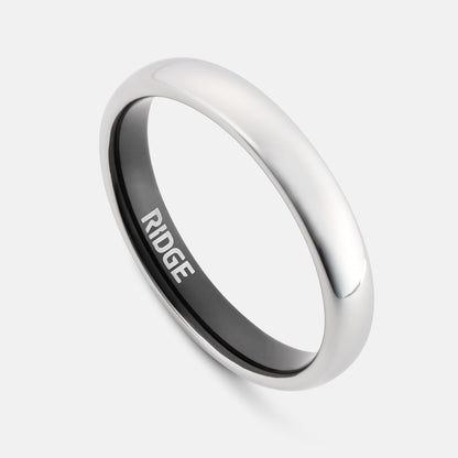 4mm Rounded Ring Set - Platinum